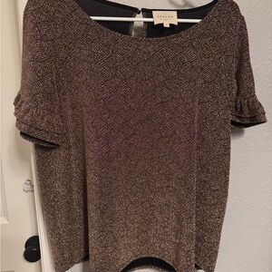 Sezane Black and Brown Textured Blouse